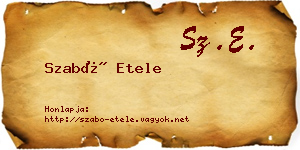 Szabó Etele névjegykártya